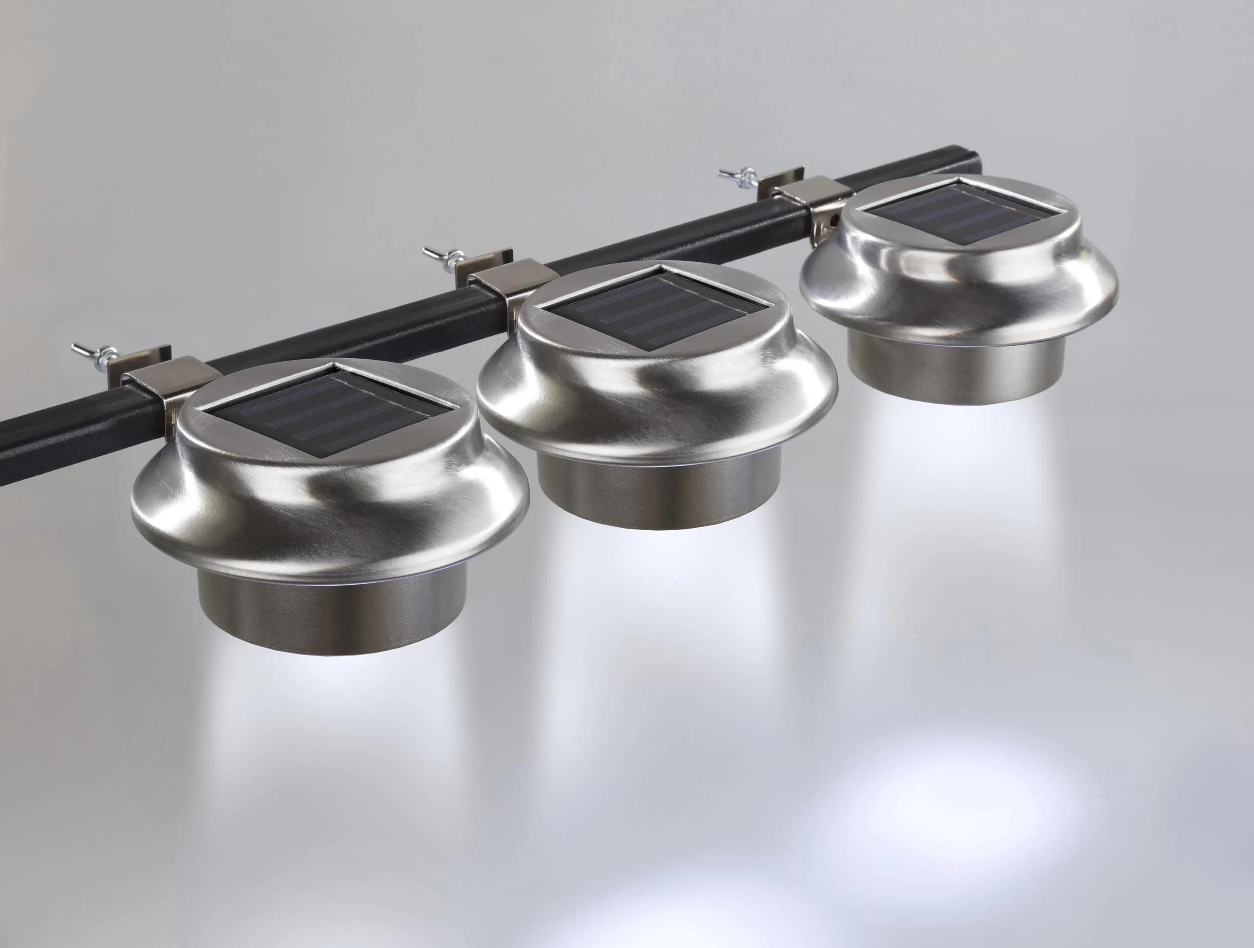 Solar Dachrinnenleuchten aus Edelstahl - 3er Set