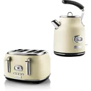 Retro SET - Toaster 4 Scheiben + Wasserkocher 1.7L - Weiß