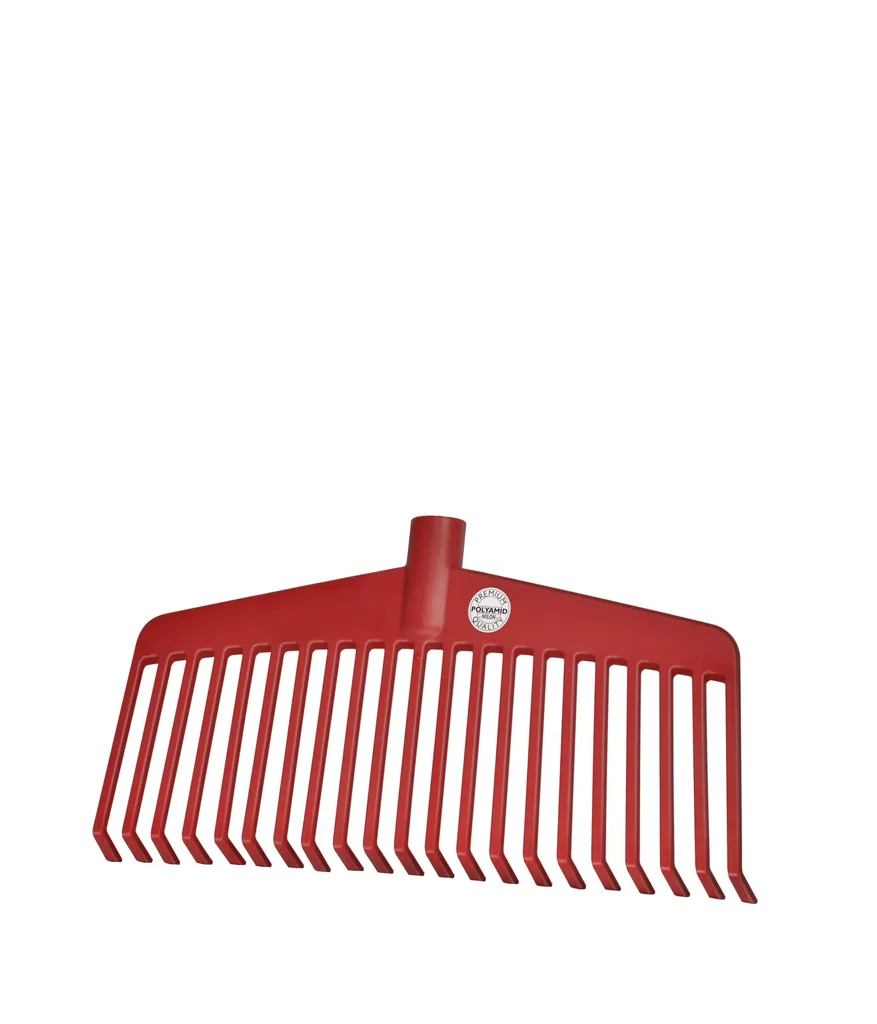 Profi-Nylon-Laubbesen, hochwertiger Kunststoff, rot, 21 Zinken, Dülle, Breite 380 mm, ohne Stiel