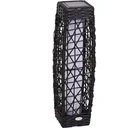Solarlampe Rattan Gartenlampe Wegbeleuchtung Lichtsensor automatisch wasserdicht kaffeebraun L19 x B19 x H68 cm