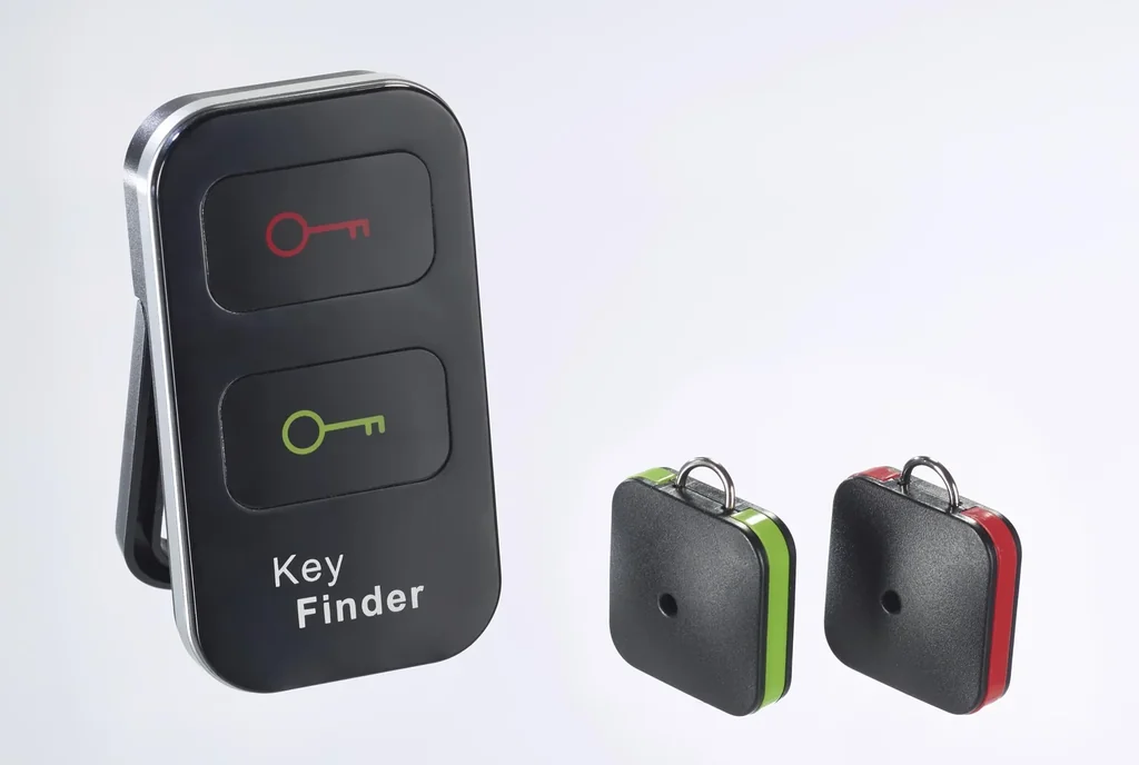 Duo-Schlüssel-Finder, 1 Sender mit 2 Empfängern, Schwarz, 15 Meter