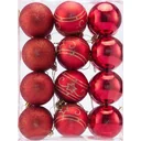 Weihnachtskugeln - Christbaumbeleuchtung - Christbaumschmuck - 24er Set Rot