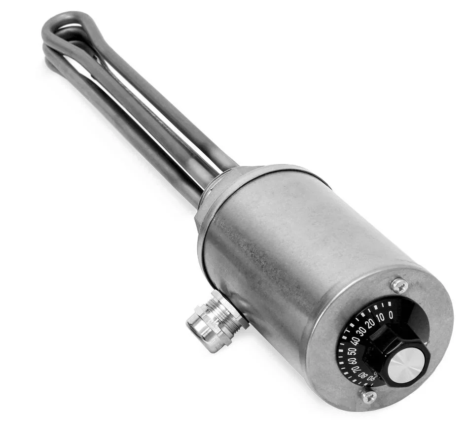 Einschraubheizkörper G1 1/2, V2A / V4A, Regler 0-95°C, 6.0kW ET 470mm