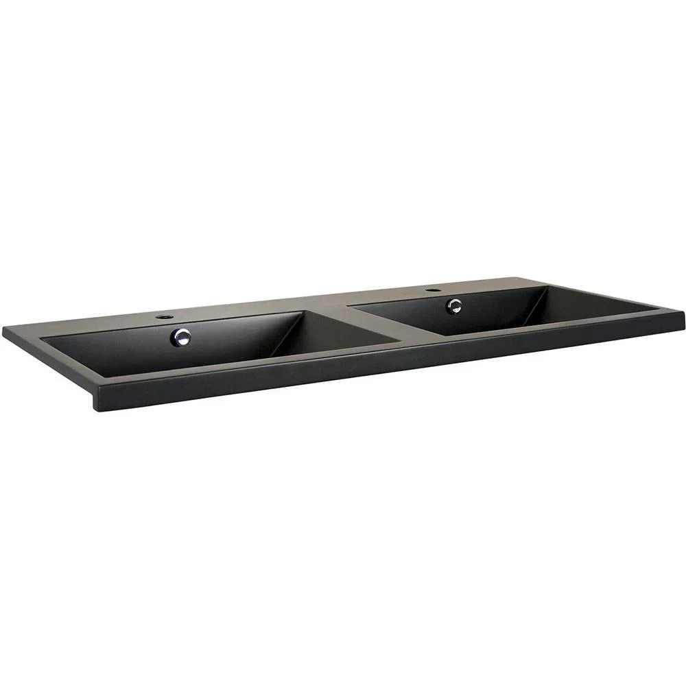 Concept Waschbecken Polybeton 2gaten 120cm schwartz