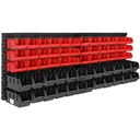Wandregal mit 60 Stapelboxen und je 4 Wandplatten 32x38x2 cm