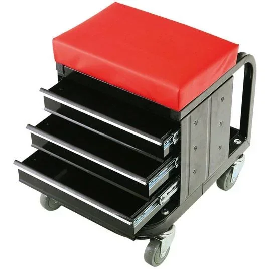 Werkzeugwagen mit Schubladen und Sitz