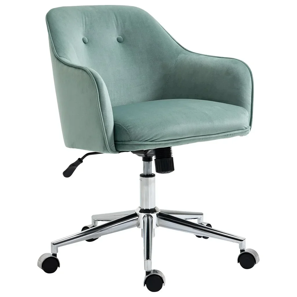 Bürostuhl mit Wippenfunktion Home-Office-Stuhl höhenverstellbarer Schreibtischstuhl ergonomisch 360°-Drehräder Samt-Tou