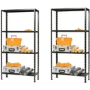 Lagerregal 2er-Set - Schwarz 150 x 73 x 30 Ablagefläche