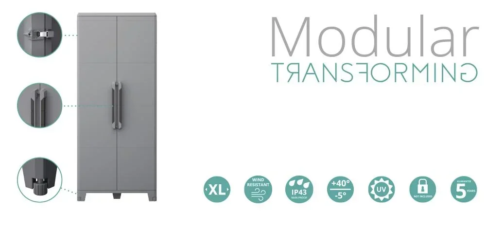 Transforming Kunststoffschrank Modular 2 für den Außen- und Innenbereich