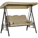 3-Sitzer Hollywoodschaukel mit Sonnenschirm Taupe 116 x 206 x 183 cm
