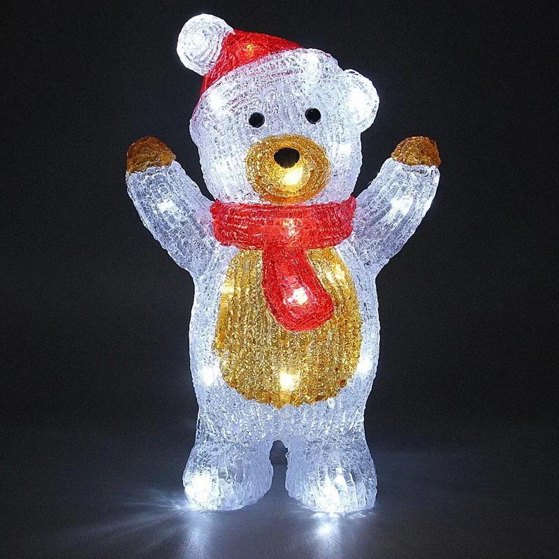 Teddybär LED-Figur Beleuchtung - mit Batterien betrieben - 19x11-5x30Cm