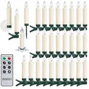 LED-Weihnachtsbaumbeleuchtung - Christbaumschmuck - Kerzen - 30er Set Warm White mit Fernbedienung