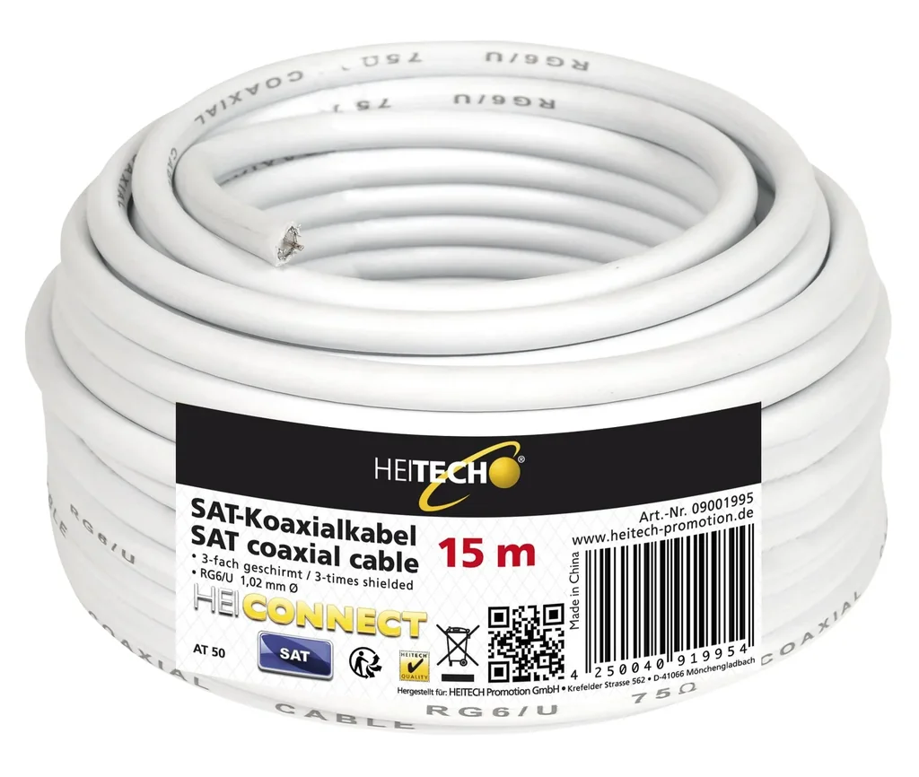 SAT-Koaxialkabel 3-fach, 15m