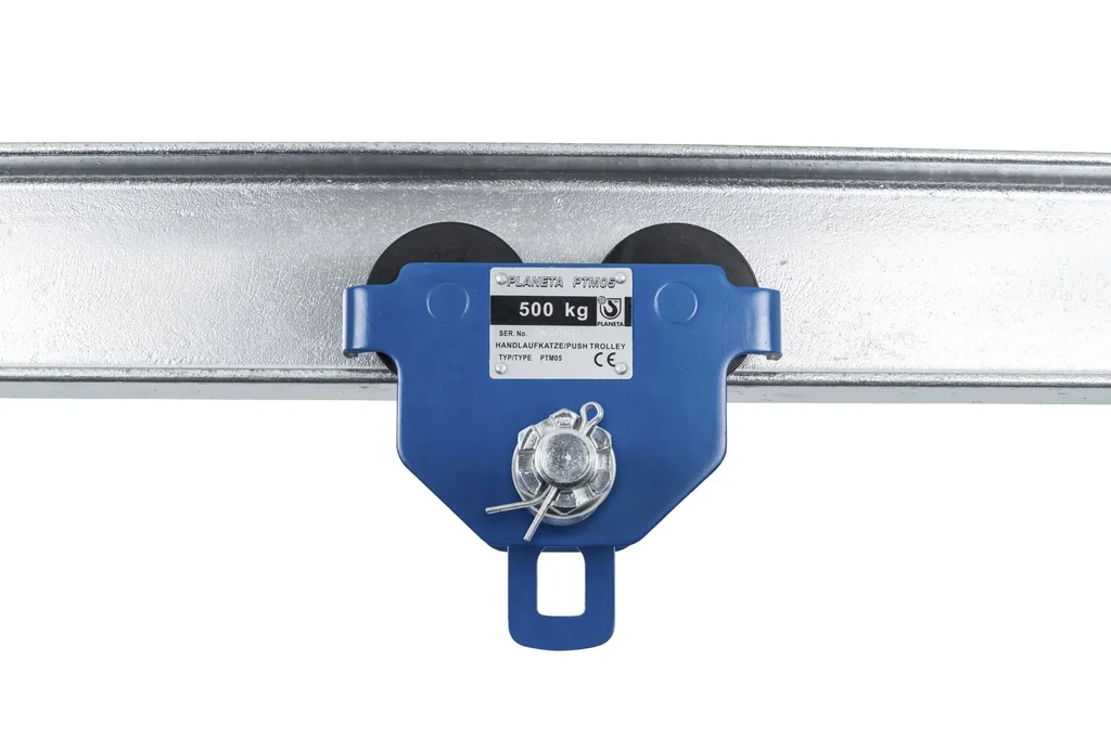 Handlaufkatze PTM 1, Tragfähigkeit 1.000 kg, Flanschbreite 64-203 mm, Min. Kurvenradius 0,9 m