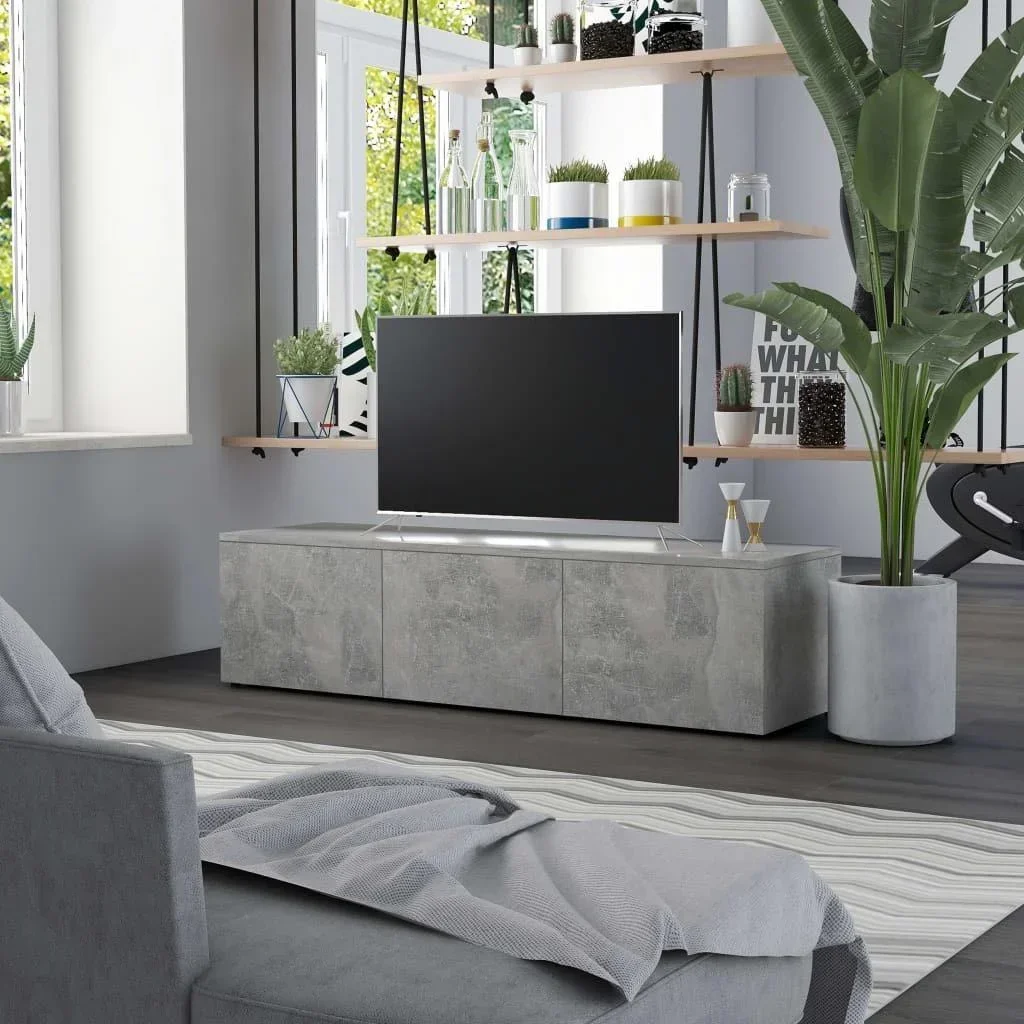 TV-Schrank 120x34x30 cm Spanplatte betongrau
