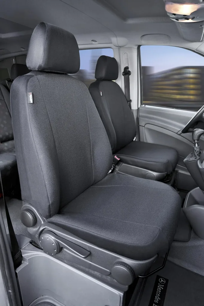 Passform Sitzbezüge für 2 Einzelsitze aus Stoff für Mercedes Vito W639 und Viano W639 ab BJ 06/2003 bis 05/2014