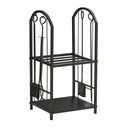 kaminholzregal Kaminholzständer Brennholzregal mit 4 zusätzlichen Brennholzwerkzeugen Kaminbesteck 2-Ebenen-Design Feuer