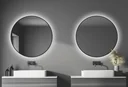 Dekorativer Wandspiegel "Black OROS" - Light mit indirekter LED Beleuchtung Ø 100 cm