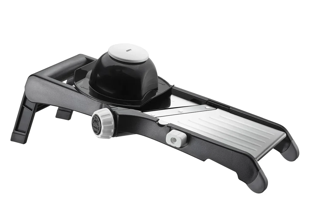 Gemüsehobel "LAOLA" Edelstahl - Restehalter - Variabler Gemüseschneider