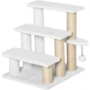 Spielplattform für Katzen - mit Kratzbaum und Spielball - Weiß - 45 x 40 x 48 cm