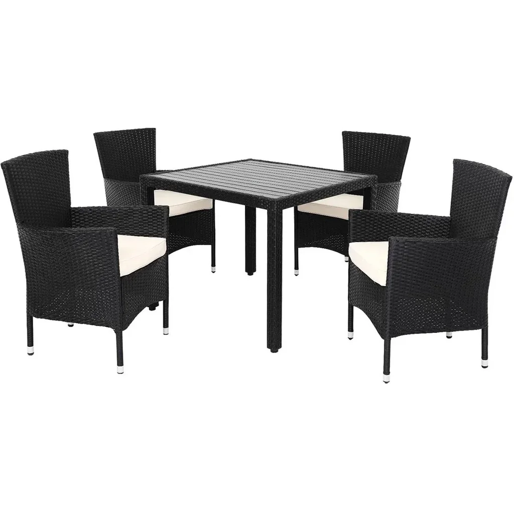 Gartenset Korb 9-teilig und für 4 Personen