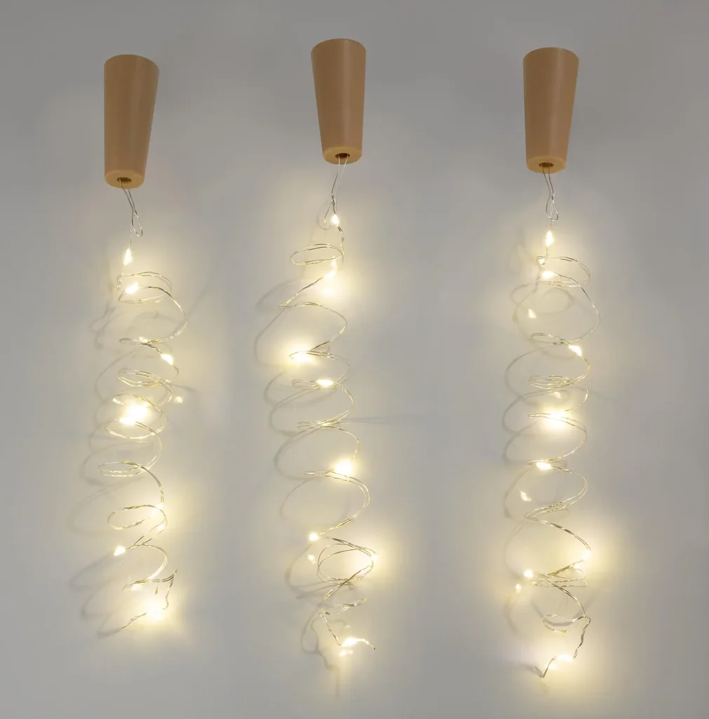 Flaschenkorken mit leuchtenden LED - 3er Set