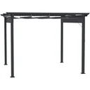 Pergola mit verstellbarer Markise Aluminium Grau+Schwarz 3 x 3 m