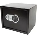 Elektronischer Tresor mit digitalem Code und Notfallschlüssel, geräumiger Stahl-Geldschrank mit weichem Innenraum und herausnehmbarem Regal, sicherer Mini-Tresor für Schmuck, Dokumente und Bargeld, 30x38x30 cm