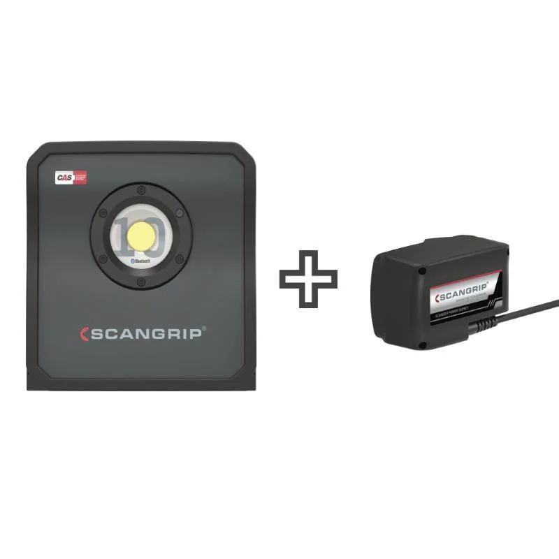 Handflutlichtstrahler NOVA 10 CAS + Scangrip CAS Netzgerät + abnehmbarem Diffuser L