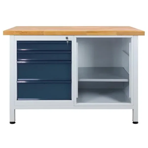 Werkbank "Premium" 4 Schubladen, 1 Fachboden, L1200xB600xH840mm