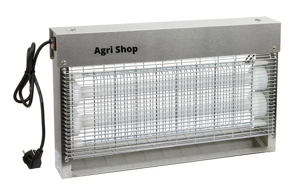 Elektrischer Fliegenvernichter EcoKill Inox IPX4, 2 x 15 Watt