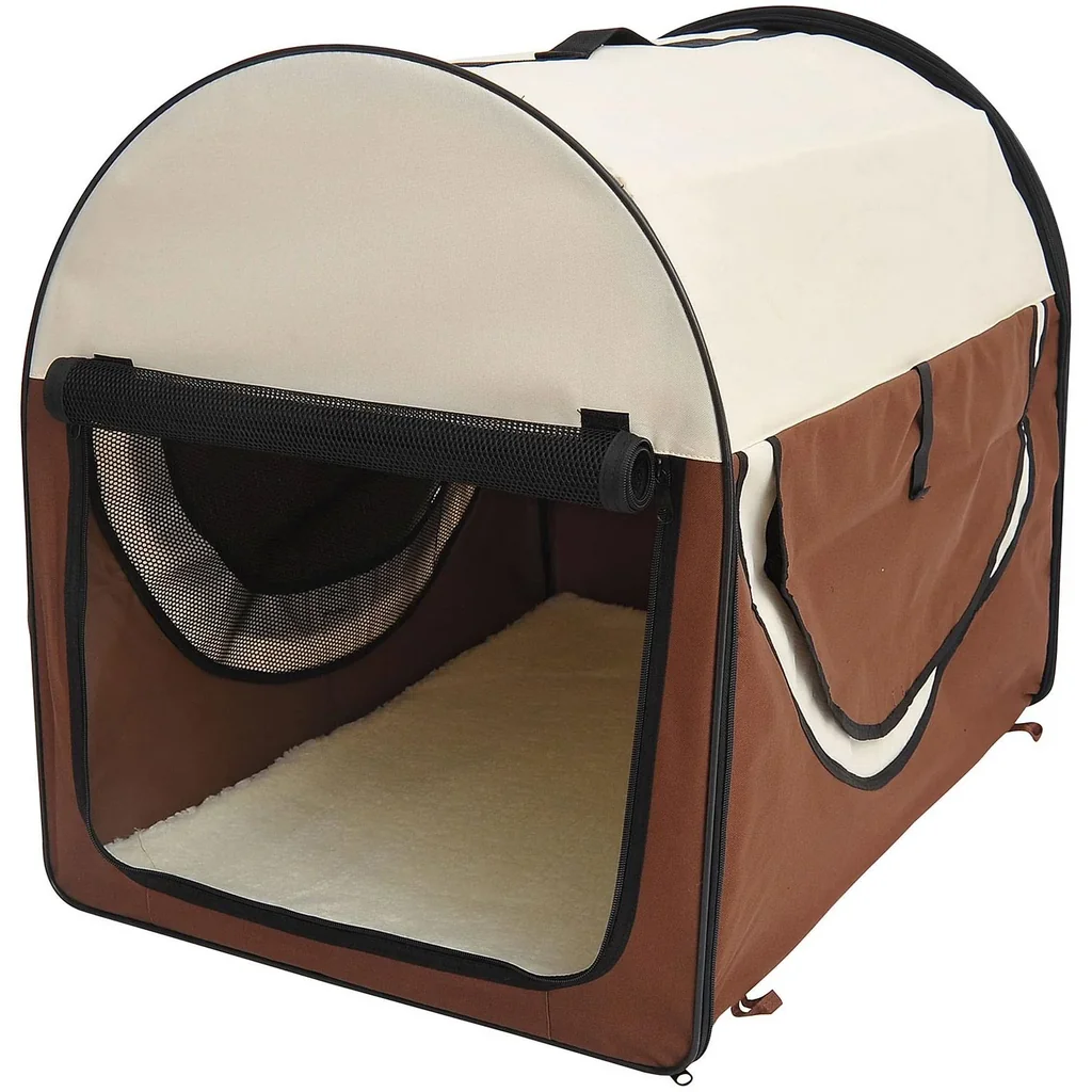 Hundetransportbox, faltbar, Größe XXL - 97x71x76 cm, kaffeebraun-creme