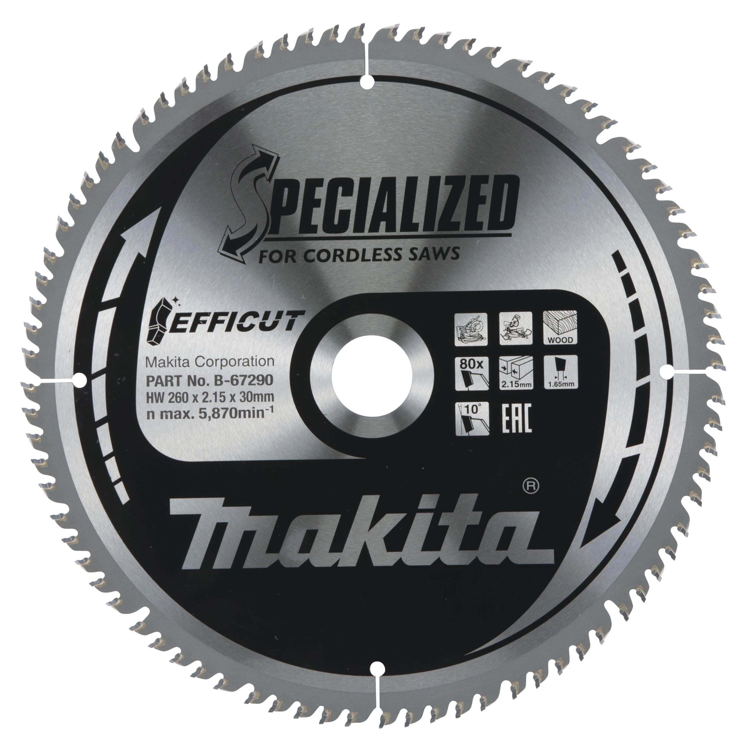 EFFICUT Sägeblatt 260x30x80Z