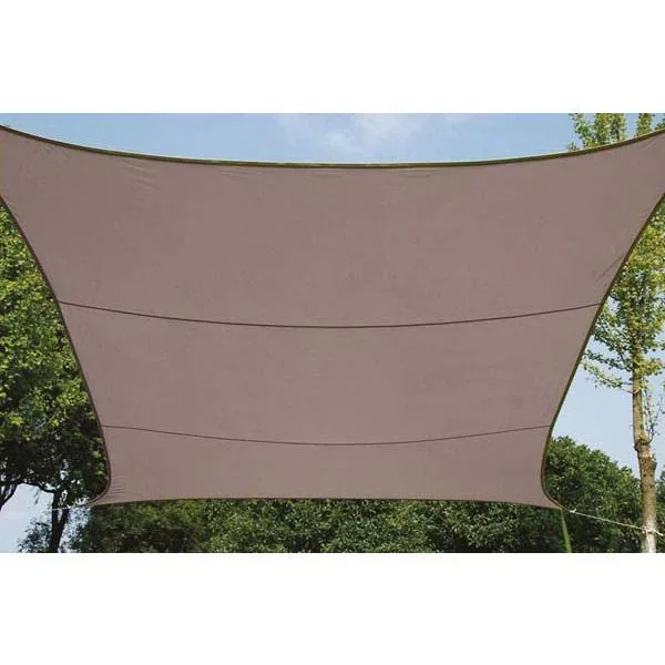 SONNENSEGEL - VIERECK - 5 x 5 m - BRAUNGRAU