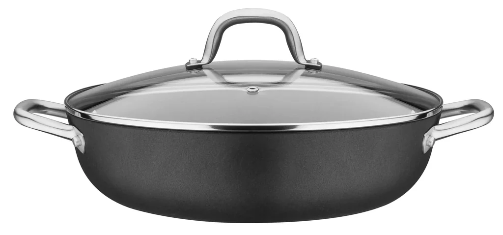 Gusseiserne Servierpfanne mit 2 Griffen, mit Wabenboden Robusta 30cm
