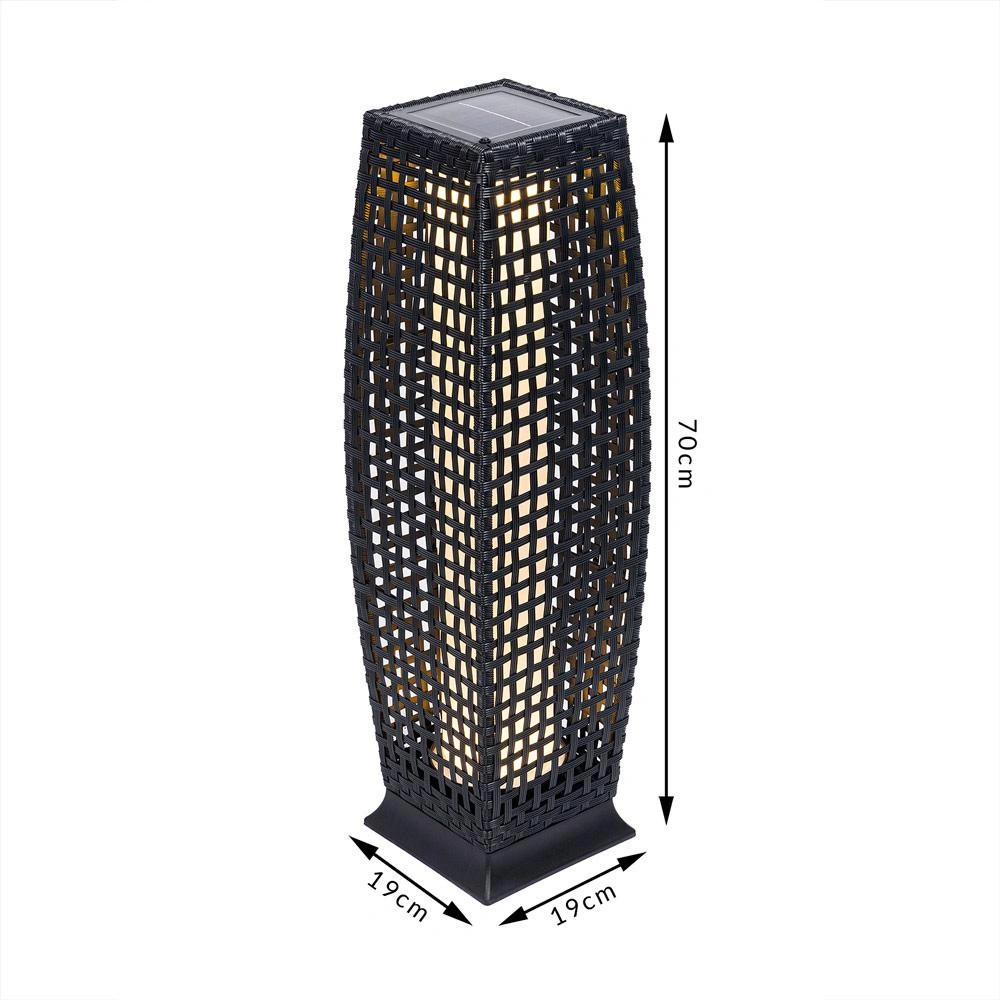Solar-Gartenleuchte Polyrotan 25 LED 70cm