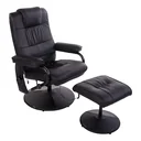Massagesessel Relaxsessel Fernsehsessel TV Sessel mit Massagefunktion inkl. Hocker Kunstleder Schwarz 77 x 84 x 95 cm