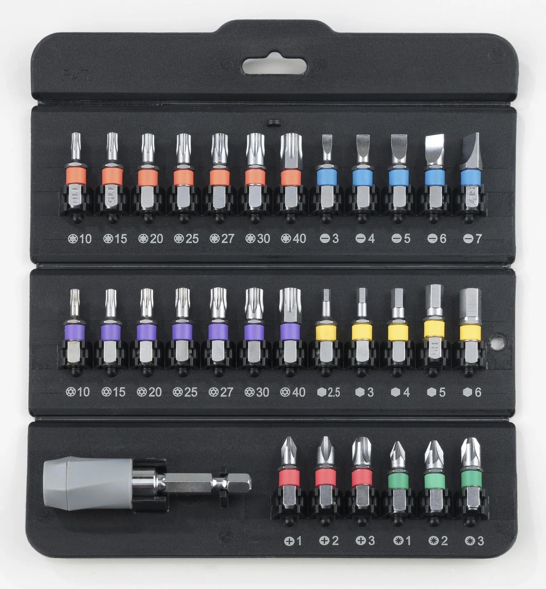 Bit Set 1/4", 31-teilig in 3-eckiger Kunststoffbox (faltbar)