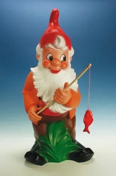 Zwerg als Angler 86 cm - Riesenzwerg