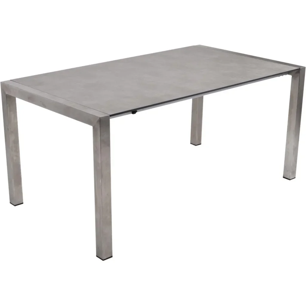 Ausziehtisch SIENNA, Edelstahl 304 / Kunststoff HPL, grau