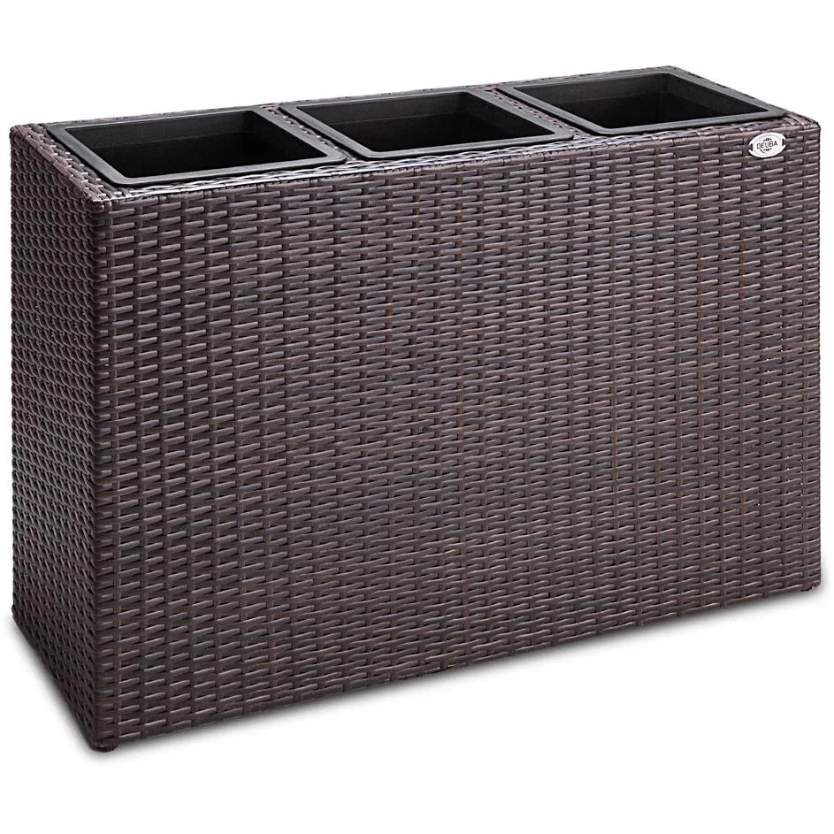 Polyrattan Blumentopf braun 83x30,5x60cm