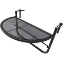 Balkonhängetisch Hängetisch höhenverstellbar halbrund Ø30 cm Terrasse Metall Schwarz L60 x B45 x H50 cm