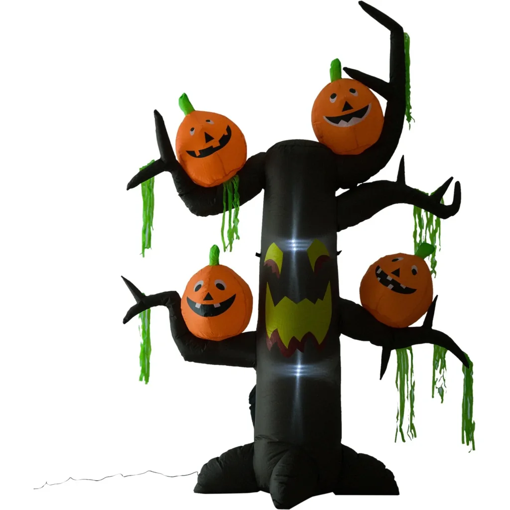 Aufblasbarer Baum mit Kürbissen Höhe: 2,4m Halloween Luftfigur mit LED