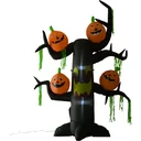 Aufblasbarer Baum mit Kürbissen Höhe: 2,4m Halloween Luftfigur mit LED