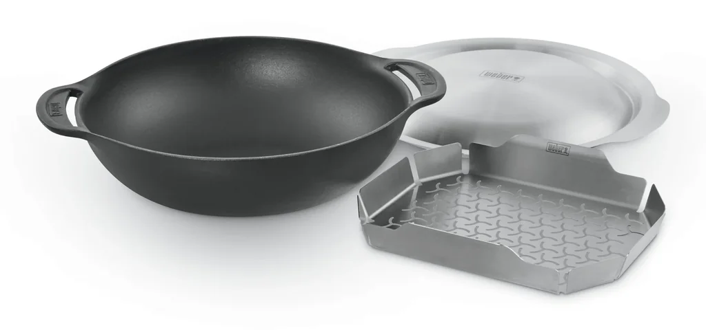 Wok - Gourmet BBQ System inklusive Deckel und Dünsteinsatz