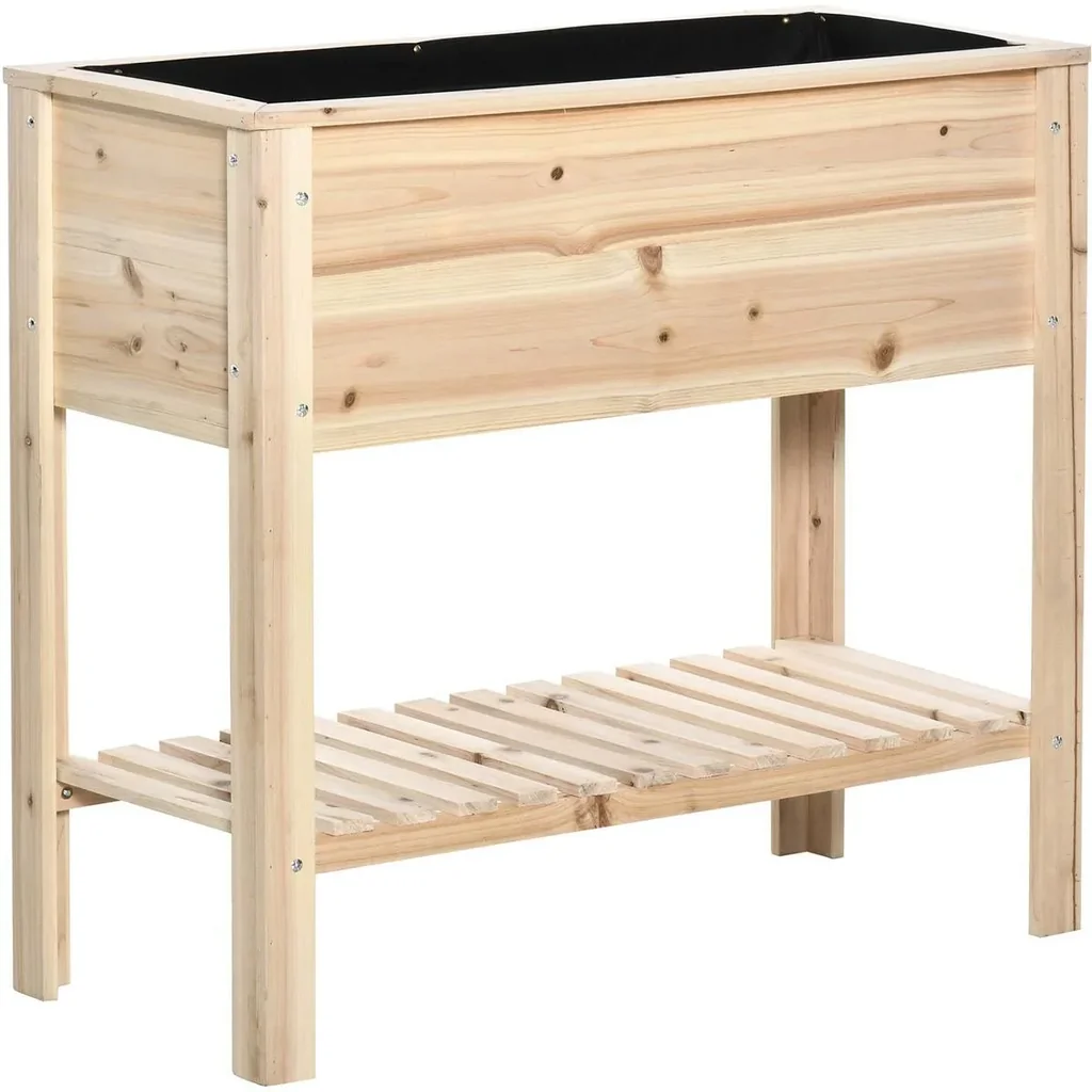 Erhöhter Pflanzkübel mit Regal Holz 90 x 40 x 81 cm