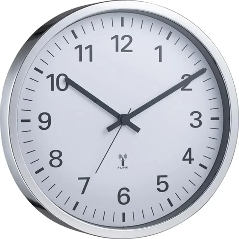 Funk-Wanduhr WT 8950 mit Chrome-Rahmen