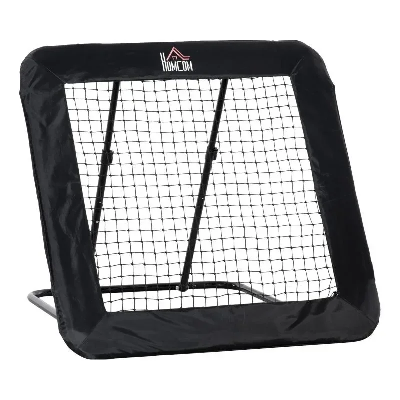 Fußball Rebounder faltbar für Baseball Basketball Volleyball einstellbar Stahl Schwarz 128 x 118 x 108-120 cm