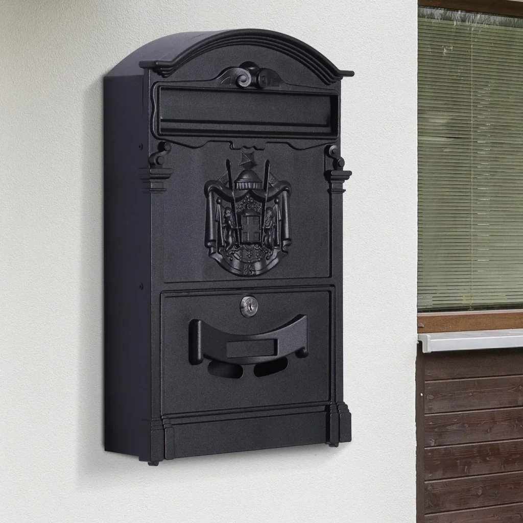 Postkasten Briefkasten Wandbriefkasten abschließbar mit Schutzklappe inkl. 2 Schlüssel