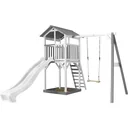Beach Tower Spielturm mit Einzelschaukel - Weiße Rutsche